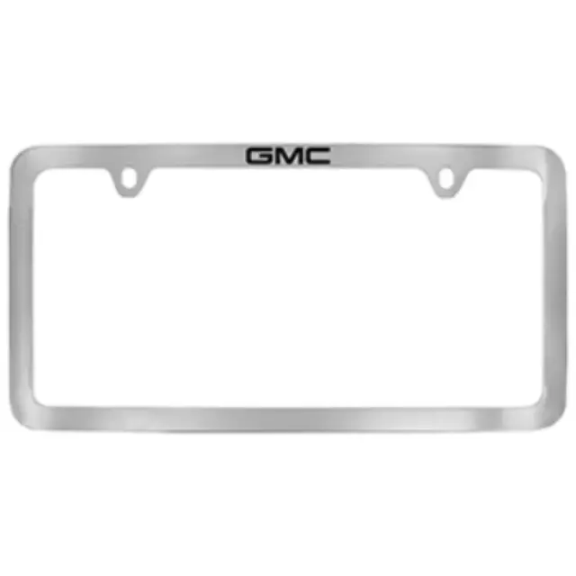 License Plate Frame, Slim, Chrome, Gmc