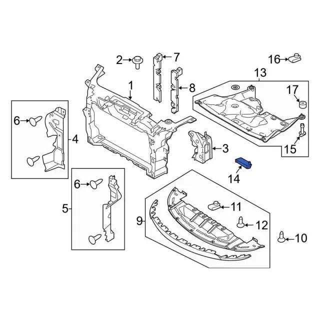 10-Pack Radiator Core Support Sight Shield Clips For Ford – W706519S300 / W705957S300 Replacements
