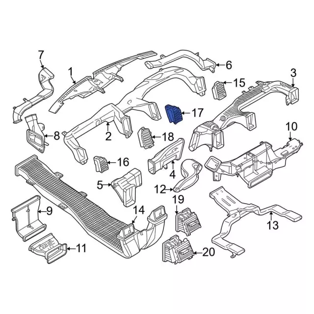 ML3Z-19893-AJ - Dashboard Air Vent - 2021-2026 Ford | Eastgate