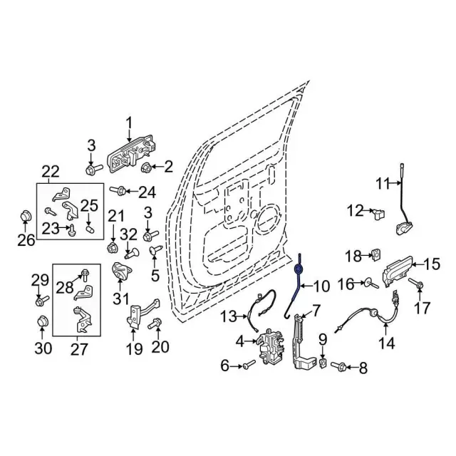 fl3z1626461ac - Ford Door Lock Operating Rod | Levittown Ford Parts
