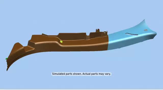 Light Ash Gray Driver Side Body Lock Pillar Garnish Molding