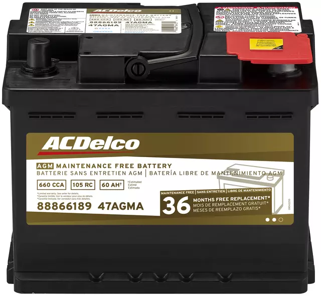 2008-2025 ACDelco Battery 47AGM | TascaParts.com