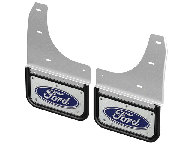 Rear Pair Chrome Plate Splash Guards With Blue