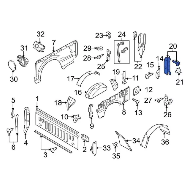 HC3Z-9827840-A Side Panel - Passenger Side (RH) - Ford