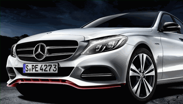 2058800008 - Exterior: Front Apron Spoiler Lip - Primed for Mercedes-Benz: C 300, C 350e, C 43 AMG&amp;reg;, C 450 AMG&amp;reg;, C 63 AMG&amp;reg;, C 63 AMG&amp;reg; S Image