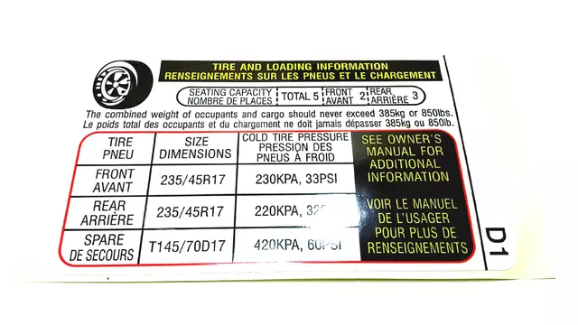 Tire Info Label