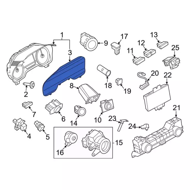 ML3Z-10890-BAA - Instrument Panel Lens 2022-2024 Ford Expedition