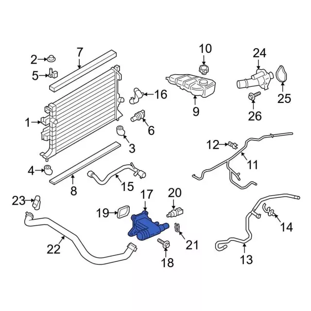 CJ5Z-8K556-A - Cooling System Bypass Line Adapter 2012-2020 Ford