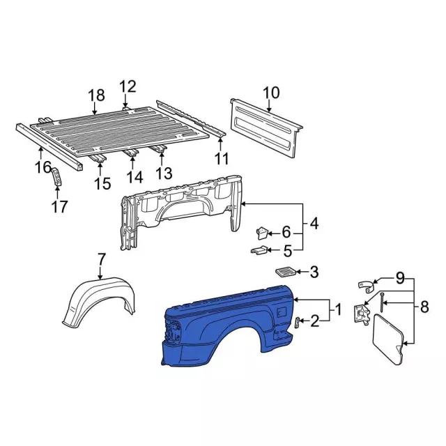 1993-2005 Ford Ranger Side Panel f87z8327841aa | TascaParts.com