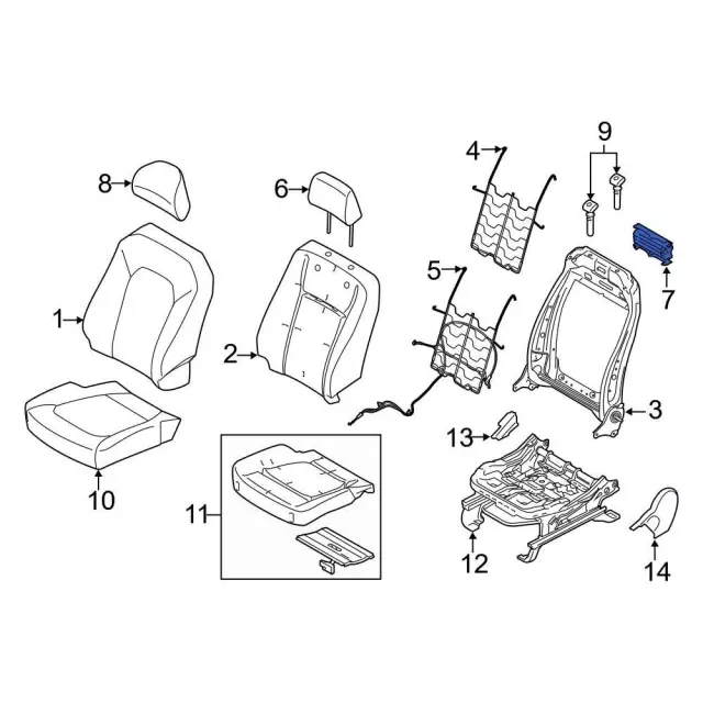 FU3Z-9616279-A - Headrest Bracket 2015-2022 Ford | Ford Parts Direct