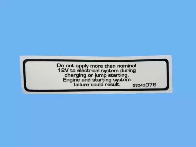 Battery Jump Start Label