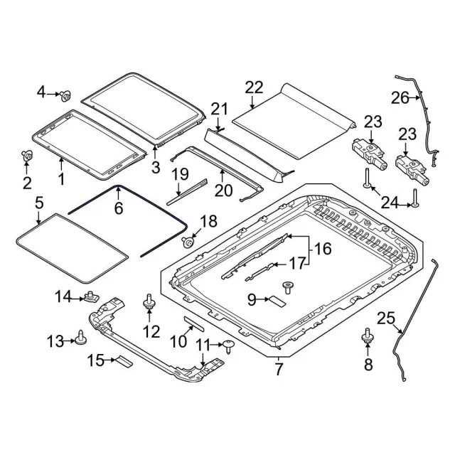 ML3Z-1651884-C - Sunroof Seal 2024-2026 Ford | Online Ford Parts