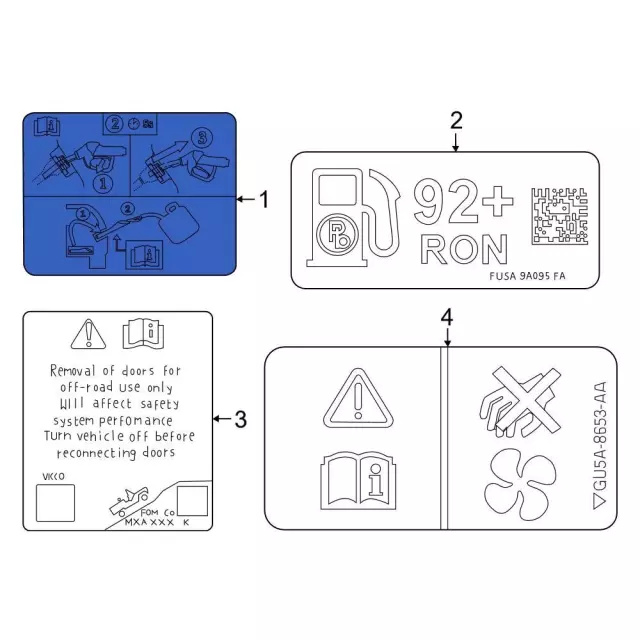 au5z9a095d - Ford Fuel Information Label | Levittown Ford Parts