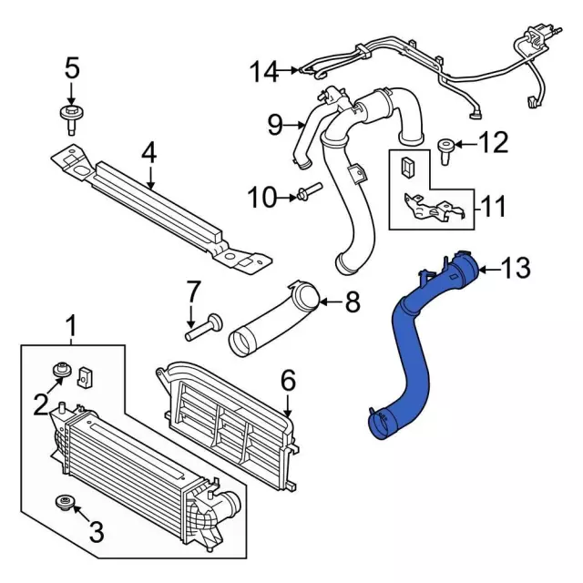 MB3Z-6F073-A - Inter-Cooler Hose 2021-2025 Ford | Ford Parts Direct