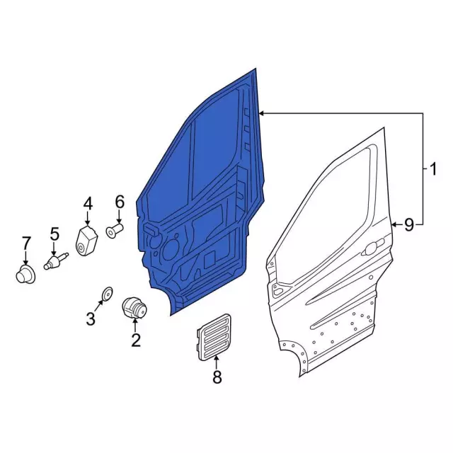 sk4z6140010a - Ford Door Shell | Levittown Ford Parts