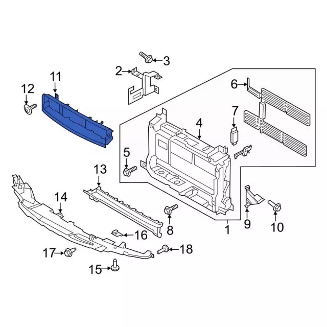 GN1Z-8B433-D - Radiator Support Panel Reinforcement 2018-2022 Ford