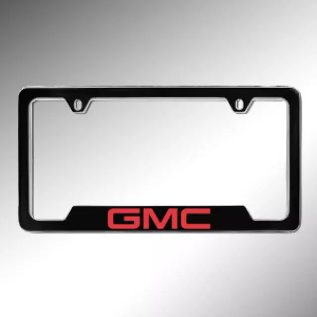 19330377 - Exterior: License Plate Frame, Black, Gmc for GMC: Acadia, Canyon, Savana 2500, Savana 3500, Sierra 1500, Sierra 1500 Limited, Sierra 2500 HD, Sierra 3500 HD, Terrain, Yukon Image