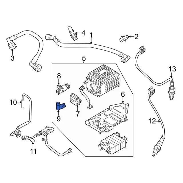 9L3Z-9E629-A - Evaporative Emissions System Line Connector 2009