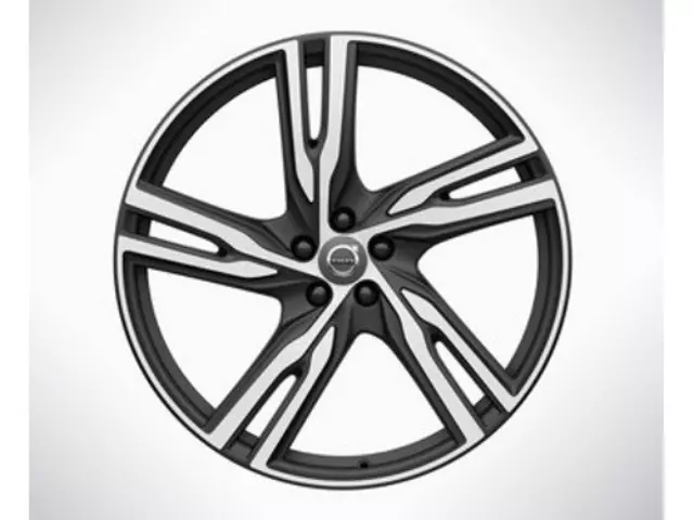 2016-2019 Volvo XC90 22 Inch Aluminum Rim Wheel 5 Double Spoke Matte Black Diamond Cut - Volvo (31406715)