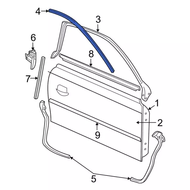 CR3Z-6351239-A - Upper Weather-Strip Retainer 2005-2014 Ford