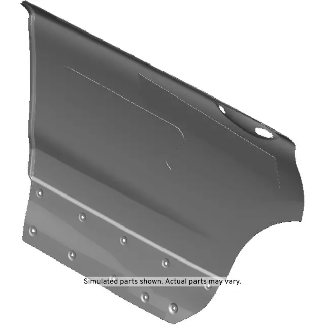 Passenger Side Rear Outer Door Panel with Stiffener and Deadener