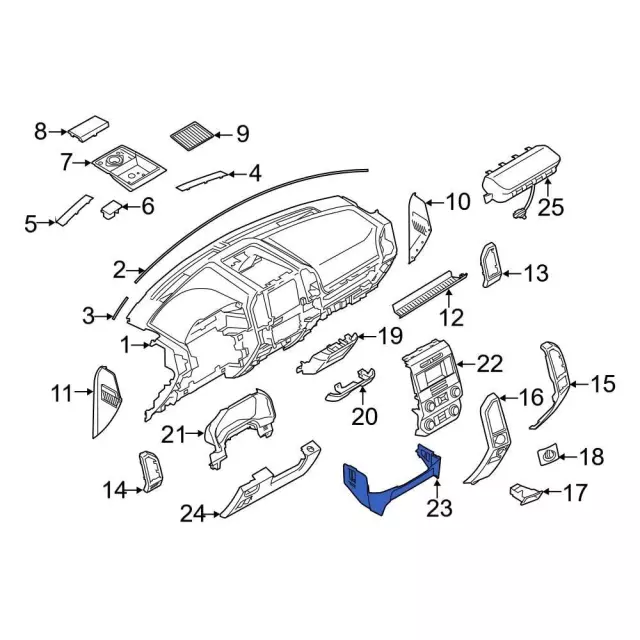 FL3Z-1504608-DA - Instrument Panel Trim Panel Ford Parts Direct