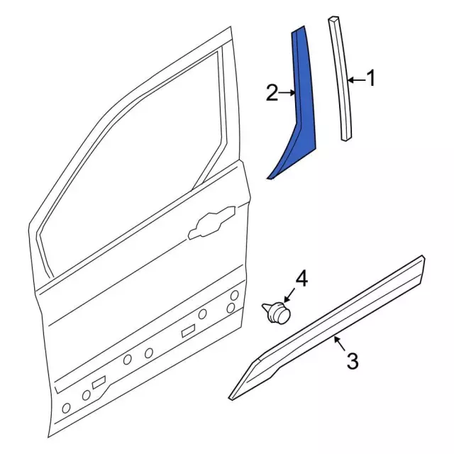 DT1Z-1720938-AB - Upper Molding 2014-2023 Ford Transit Connect