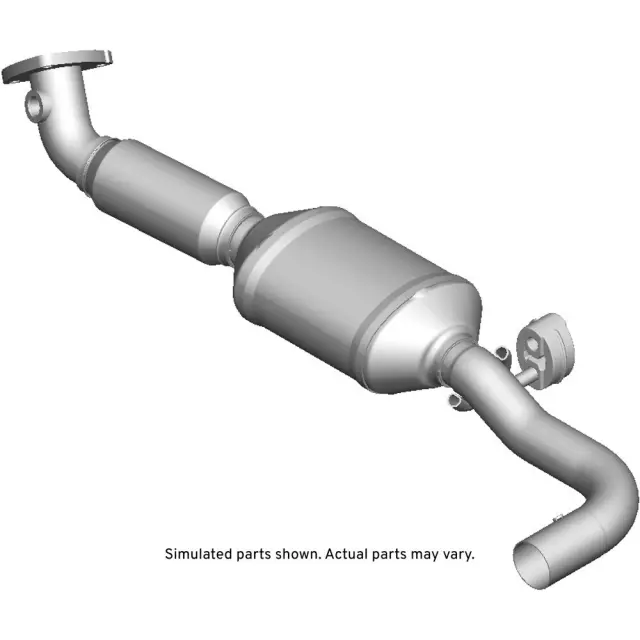 3-Way Catalytic Converter with Pipes, Flanges, Bushings, and Insulator