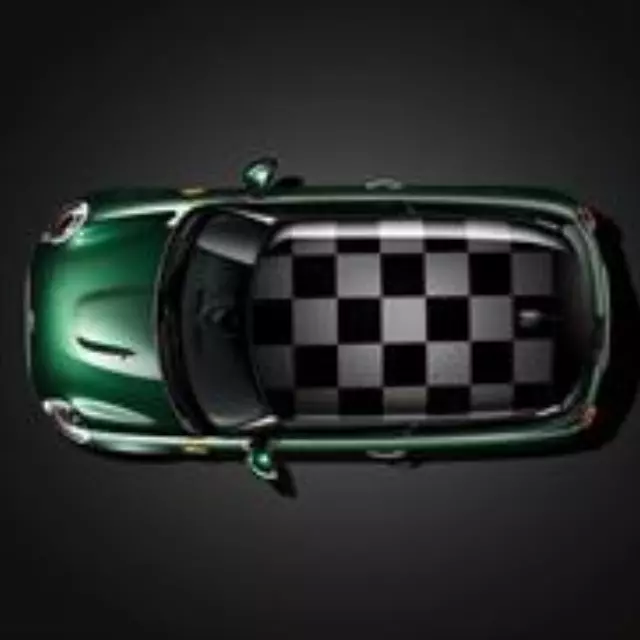 Mini Cooper S Side Skirt Checkered Flag Vinyl Decal Stripes - White Racing Stripes (Personalizable)