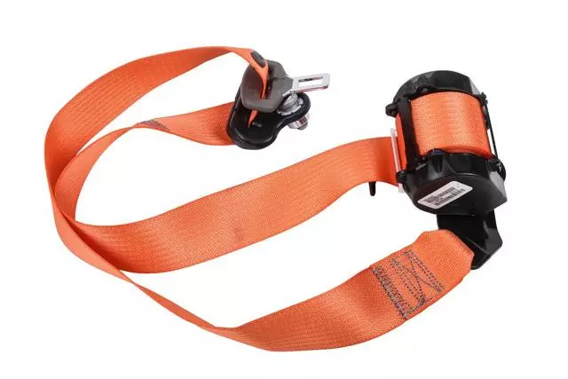 Orange Passenger Seat Belt with Retractor