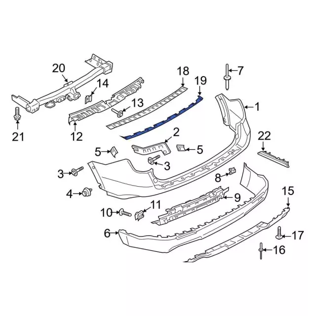 LB5Z-17C830-DA - Bumper Trim 2020-2025 Ford Explorer | Ford Parts
