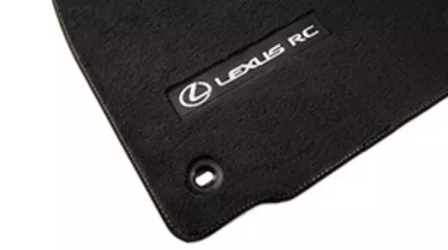 Carpet Floor Mats, Black W/ Silver Stitching