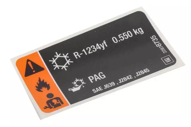 Air Conditioning Refrigerant Charge Label