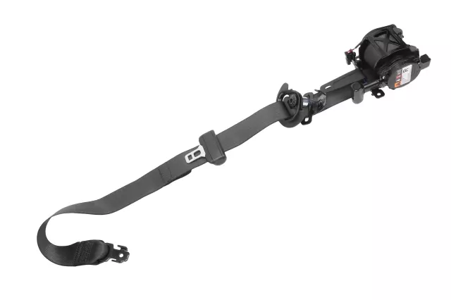 Black Passenger Seat Belt with Retractor and Pre-Tensioner