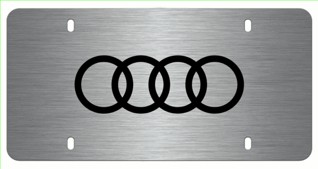 Laser-Etched Audi Rings Vanity Plate