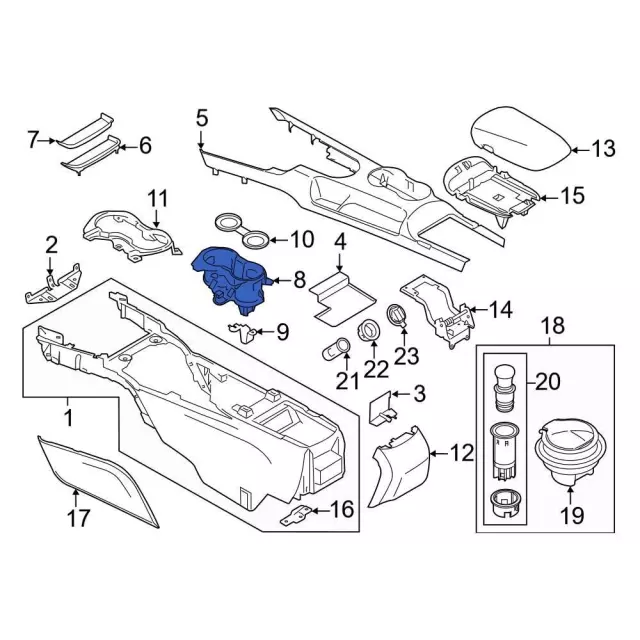 GR3Z-6313562-BB - Cup Holder - 2015-2023 Ford Mustang | Eastgate
