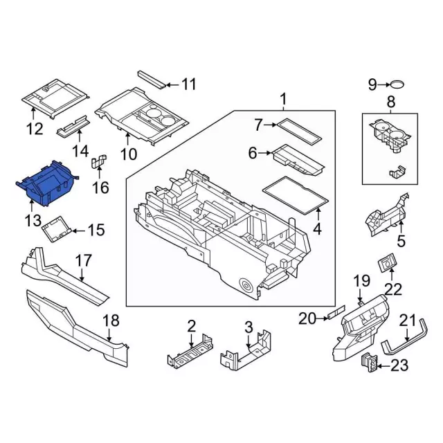 ml3z15045g74aa - Ford Console Tray | Levittown Ford Parts