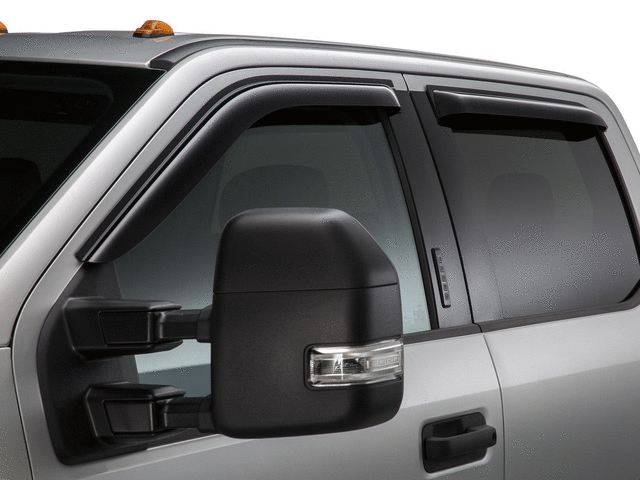 VFL3Z18246J - Exterior: Side Window Deflectors - Smoke - Crew Cab for Ford: E-350 Super Duty, F-150, F-250 Super Duty, F-350 Super Duty Image