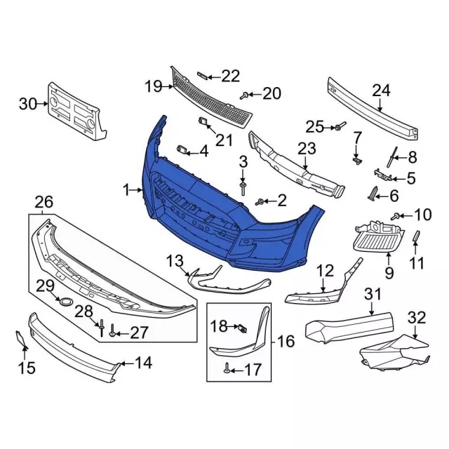 Evan-Fischer Front Lower Bumper Cover For 2020-2022 Ford Escape – CAPA Certified – Textured Finish – No Sensor Holes