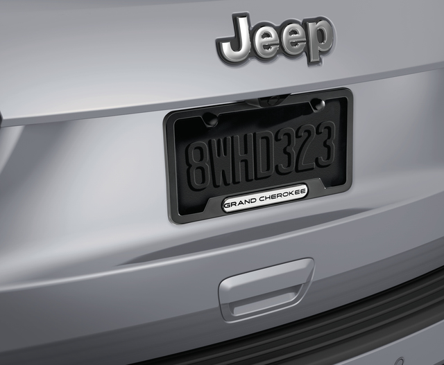 Jeep Grand Cherokee Black License Plate Frame – Powder-Coated Zinc, Front/Rear