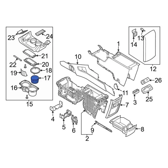 2013-2019 Ford Flex Cup Holder Insert DA8Z-7413562-AA | OEM Parts