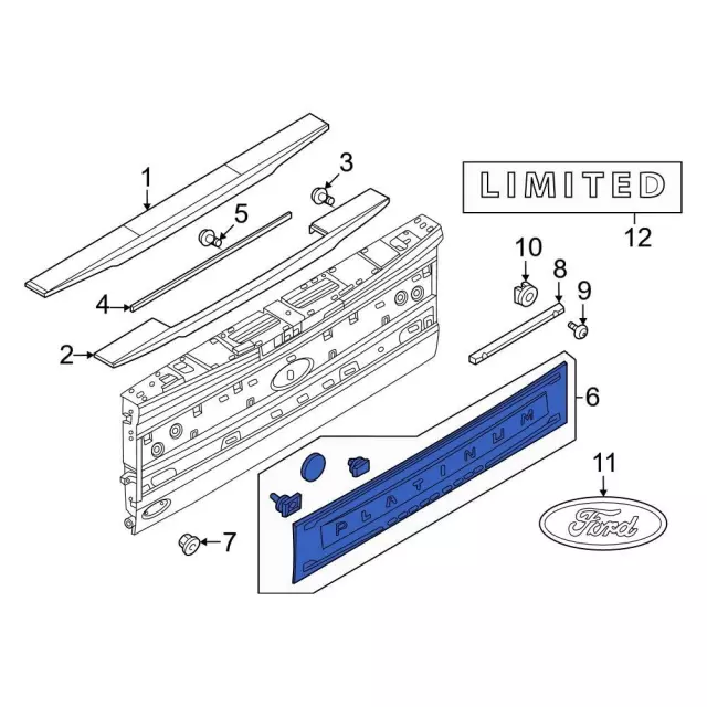 PC3Z-28425A34-CA - Tailgate Trim Cover - 2023-2024 Ford | Eastgate