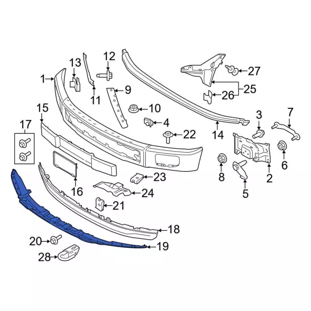 HL3Z-17626-BB Valance Panel hl3z17626bb | Fairway Ford OEM Parts