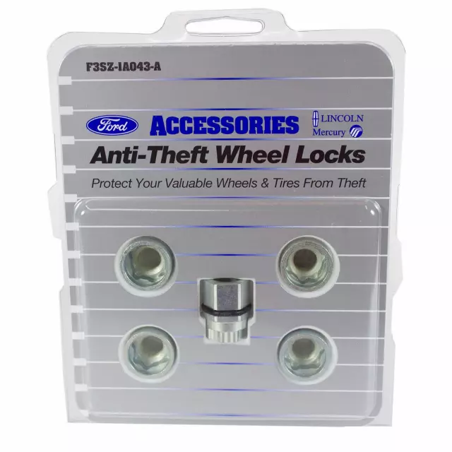 F3SZ-1A043-A - Wheel Locks - Zinc-Plated For Hidden Lugs 2000-2026