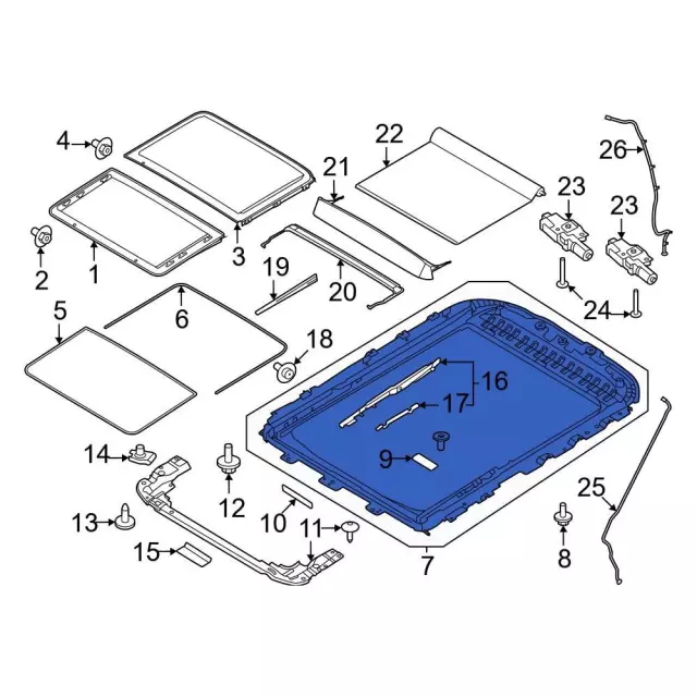 pc3z26502c22b - Ford Sunroof Frame | Levittown Ford Parts