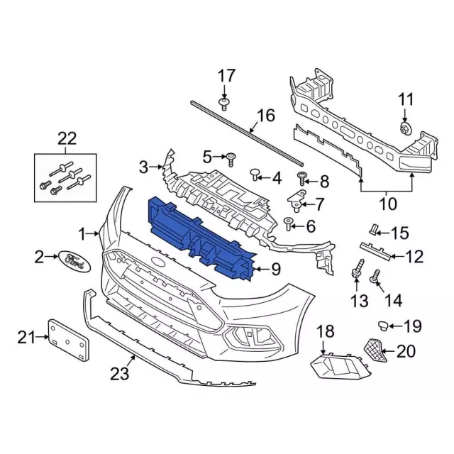 2016-2018 Ford Focus Bumper Impact Absorber G1EZ-17C882-A | OEM