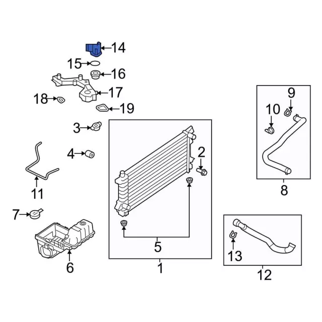 Engine Coolant Thermostat Housing Assembly - Compatible With 2015 - 2023 Ford Transit-350 2016 2017 2018 2019 2020 2021 2022