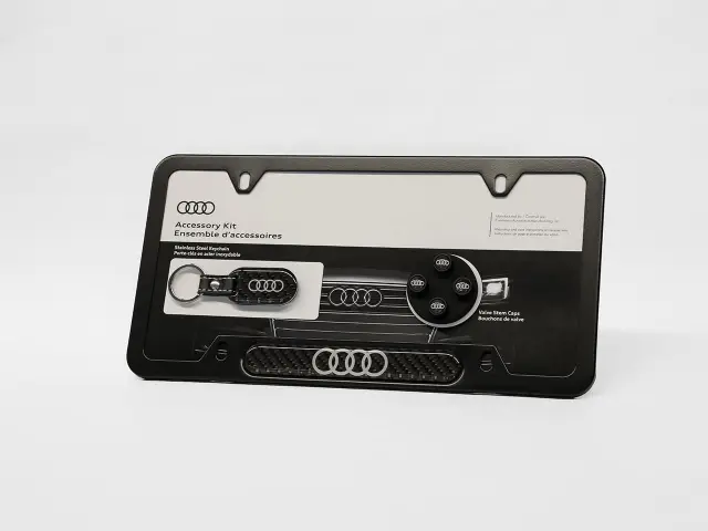 ZAW-355-040-B-DX9 - Audi Rings License Frame Carbon Fiber Gift Set