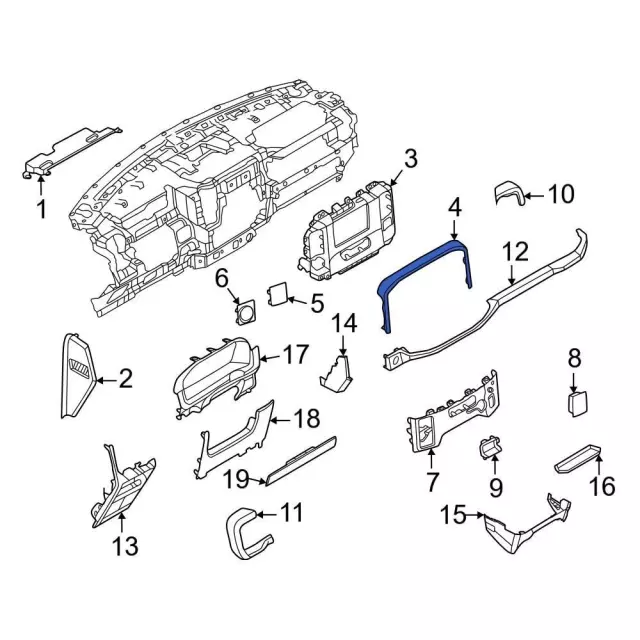 メインプレート　大工部品 2021-2025 Ford F-150 Instrument Panel Molding ML3Z-1504338-DB