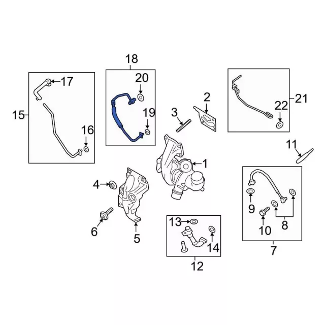 FB5Z-8K153-D - Turbocharger Coolant Line 2015-2020 Ford | Ford